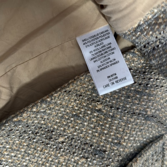 BCBG MAXAZRIA TWEED/WOOL RUFFLE COLLAR BLAZER (M) - Picture 5 of 8